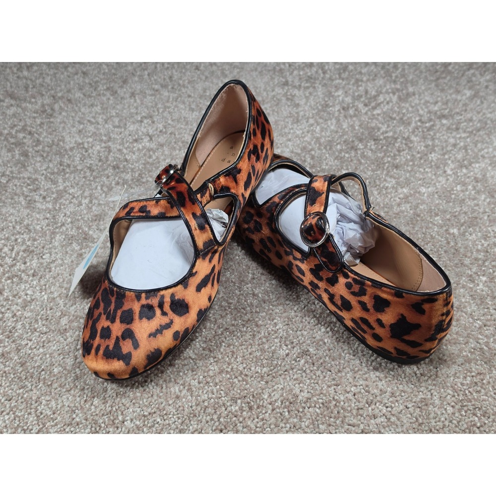 A New Day Tamsin Leopard Print Mary Jane Flats Brown Animal Print Shoes 7.5 - Picture 4 of 6